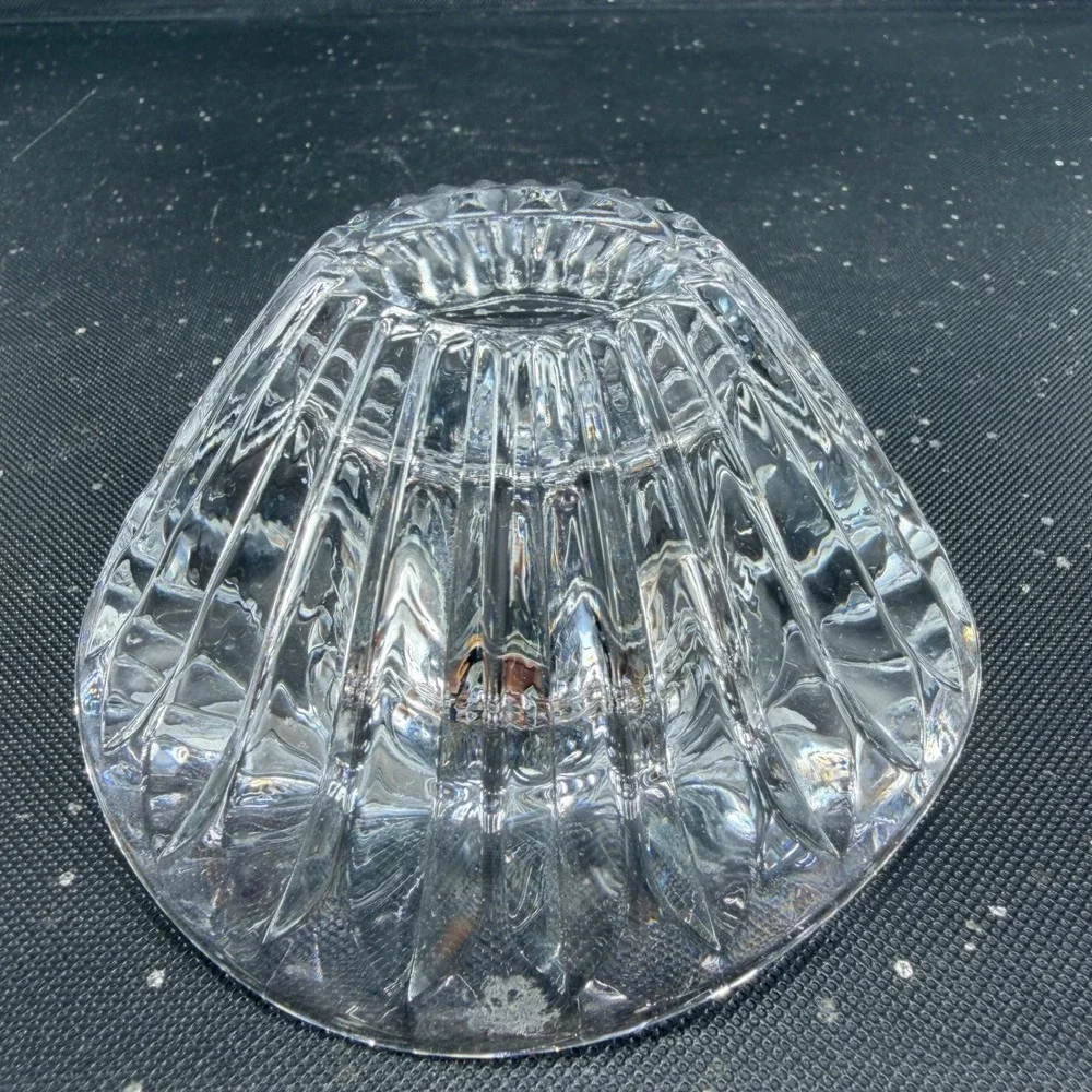 Vintage Sweden Crystal Glass Petal Votive Trilliant Trinket Dish Candle Holder